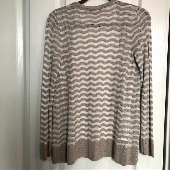 LOFT tan chevron cardigan - Picture 3 of 5